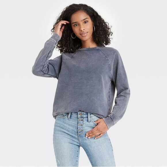 Universal Thread Denim Color Blue Crewneck Sweater Large - Picture 1 of 6